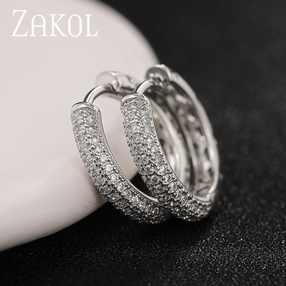 Streetwear Brand Accessories - ZAKOL Simple Exquisite Round Design CZ